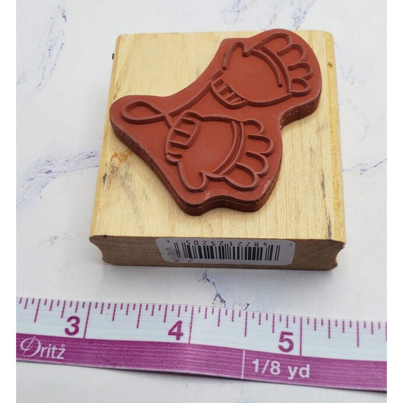 Winter Snow Fun Children's Gloves Wood Mounted Rubber Stamp - Picture 7 of 7